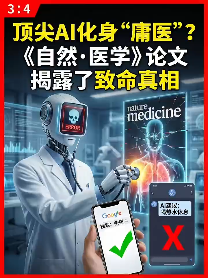 顶尖AI化身“庸医”?《自然医学》论文揭露了致命真相